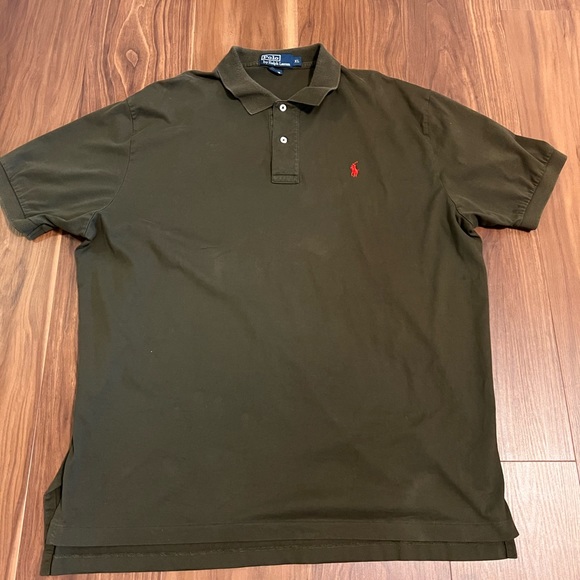 Polo Ralph Lauren Cotton Polo Shirt Olive Military Green Custom Fit Men’s XL - Picture 1 of 4